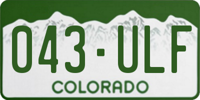 CO license plate 043ULF