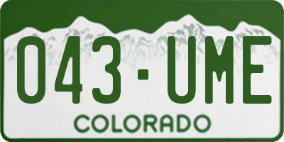 CO license plate 043UME