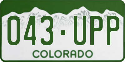 CO license plate 043UPP