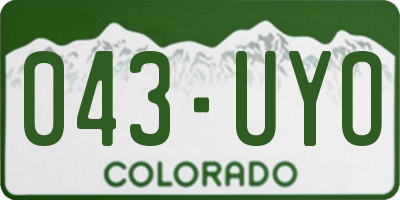 CO license plate 043UYO