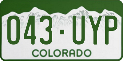 CO license plate 043UYP
