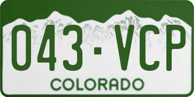 CO license plate 043VCP