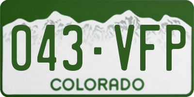 CO license plate 043VFP