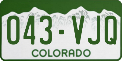 CO license plate 043VJQ