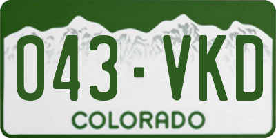 CO license plate 043VKD