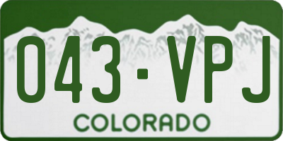CO license plate 043VPJ
