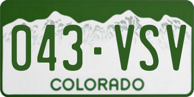 CO license plate 043VSV