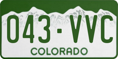 CO license plate 043VVC