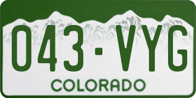 CO license plate 043VYG