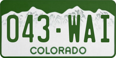 CO license plate 043WAI