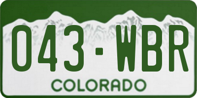 CO license plate 043WBR