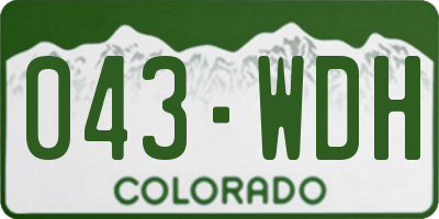 CO license plate 043WDH