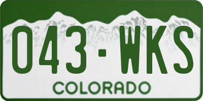 CO license plate 043WKS