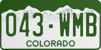 CO license plate 043WMB