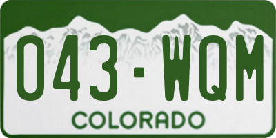 CO license plate 043WQM