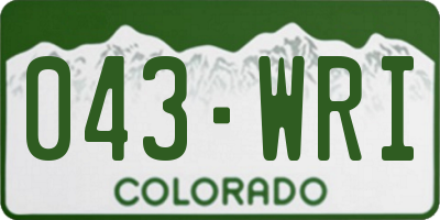CO license plate 043WRI