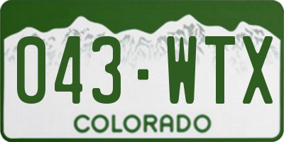 CO license plate 043WTX