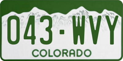 CO license plate 043WVY
