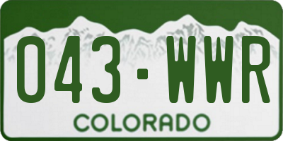 CO license plate 043WWR