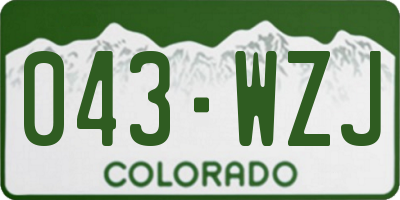 CO license plate 043WZJ