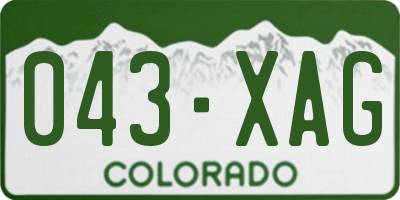 CO license plate 043XAG