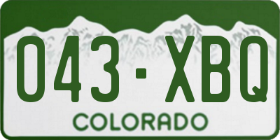 CO license plate 043XBQ