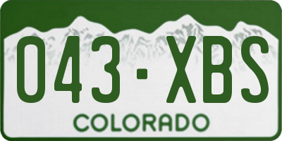 CO license plate 043XBS