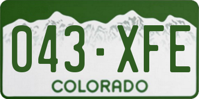 CO license plate 043XFE