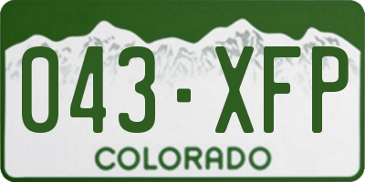 CO license plate 043XFP