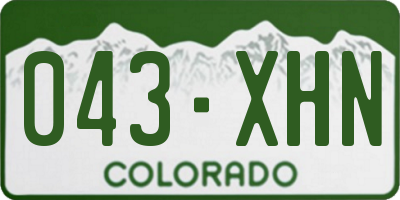 CO license plate 043XHN