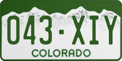 CO license plate 043XIY