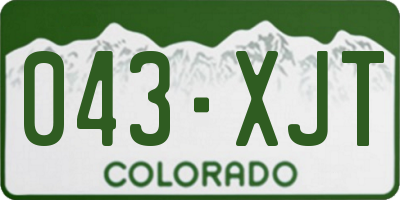 CO license plate 043XJT