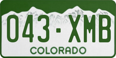 CO license plate 043XMB