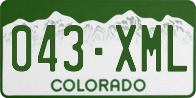 CO license plate 043XML