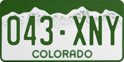 CO license plate 043XNY