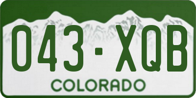 CO license plate 043XQB