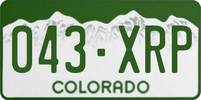 CO license plate 043XRP