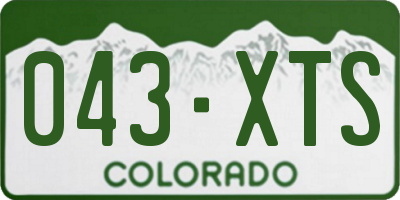 CO license plate 043XTS