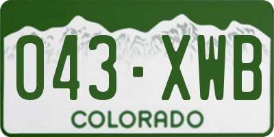 CO license plate 043XWB