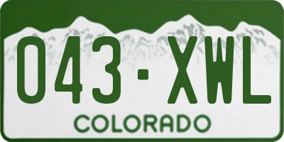 CO license plate 043XWL
