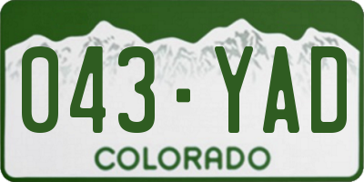 CO license plate 043YAD