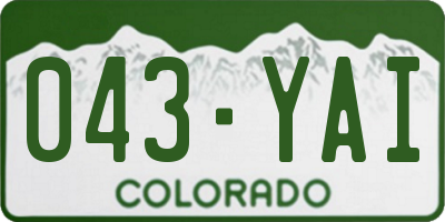 CO license plate 043YAI