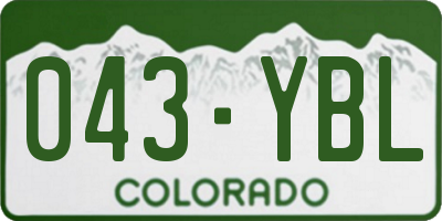 CO license plate 043YBL