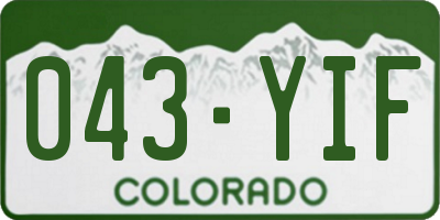 CO license plate 043YIF