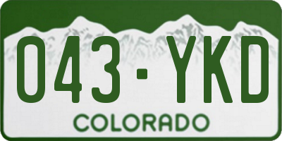 CO license plate 043YKD