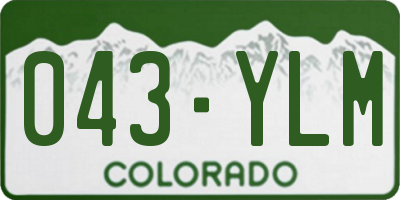 CO license plate 043YLM