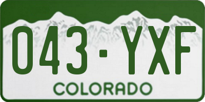 CO license plate 043YXF
