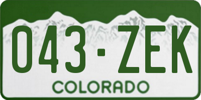 CO license plate 043ZEK
