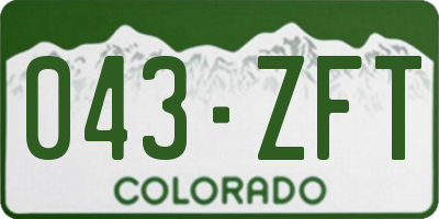 CO license plate 043ZFT