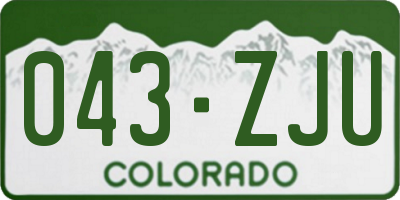 CO license plate 043ZJU